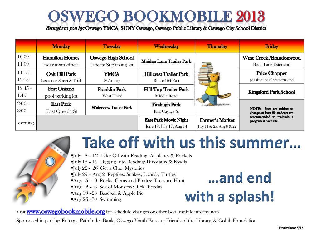 2013bookmobiles schedule updated