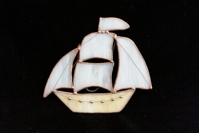 Ship with Billowing Sails