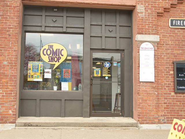 Exterior storefront of The Comic Shop