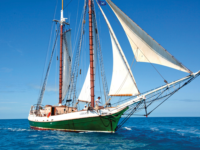 The Liberty Schooner on a body of water