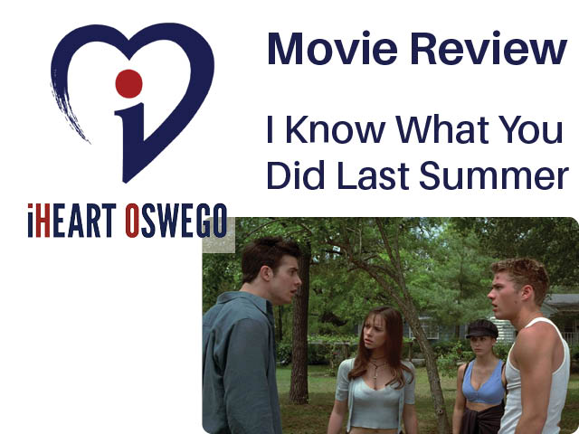 Movie Review Template graphic with still from I Know What You Did Last Summer in the lower right