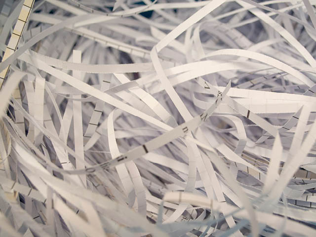 Shredded pieces of paper