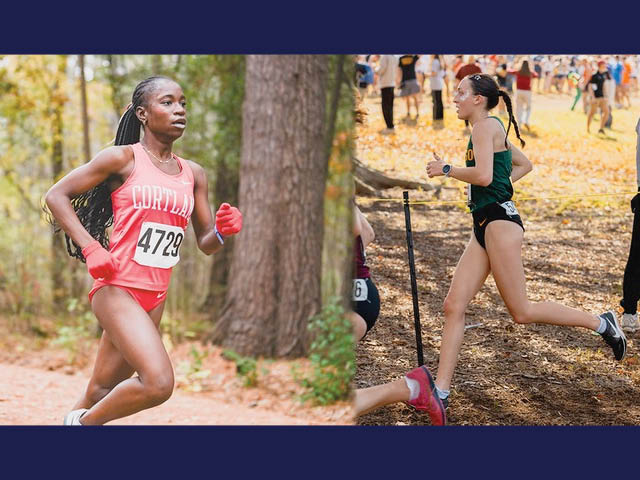 Photos of two of the year's winners running