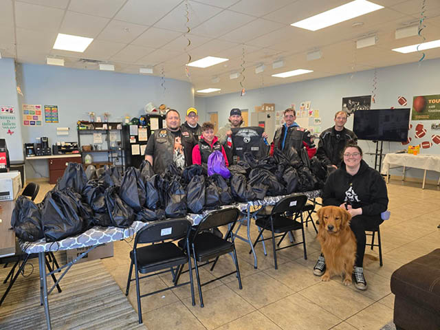 100 “Backpacks from Bikers” Donated to Friends of Recovery of Oswego County