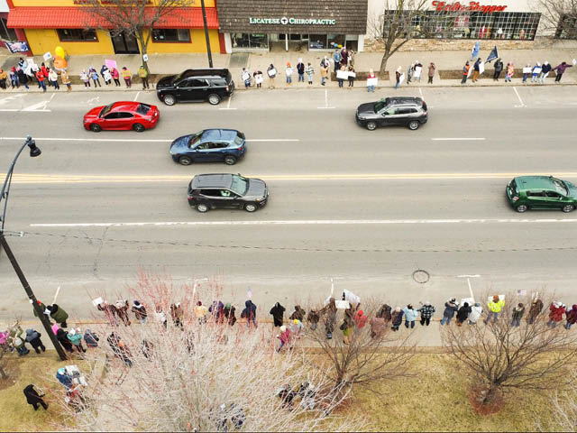 Drone photo of the crowd