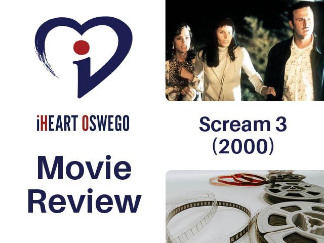 Movie review graphic with still from Scream 3 (2000)