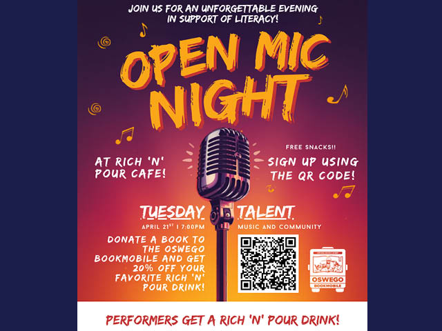 Flyer for the open mic night