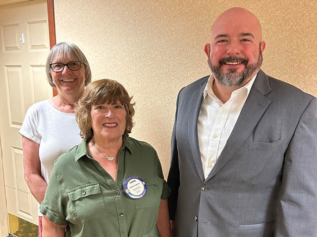 Pictured are Deana Masuicca, Rotarian, Sabine Ingerson, President Oswego Rotary Club, and Kevin Dean, CEO OCO