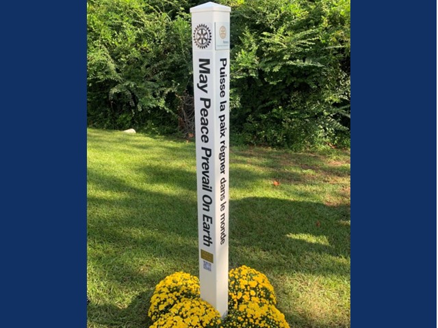 World Peace Day Observed by Oswego Rotary with Peace Pole Dedication on Saturday