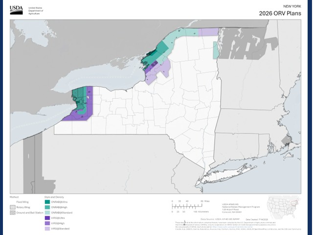 National Rabies Vaccine Bait Drop in Oswego County July 31