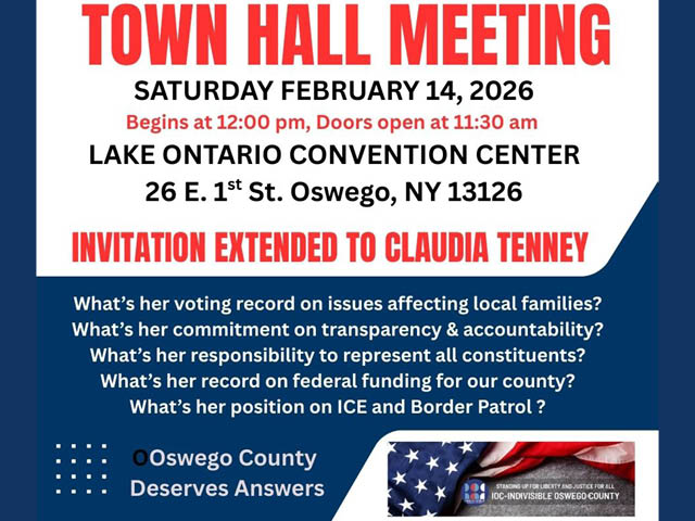 Town hall forum poster graphic