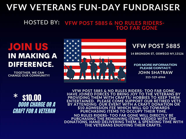 Graphic describing the VFW Veterans Fun-Day Fundraiser