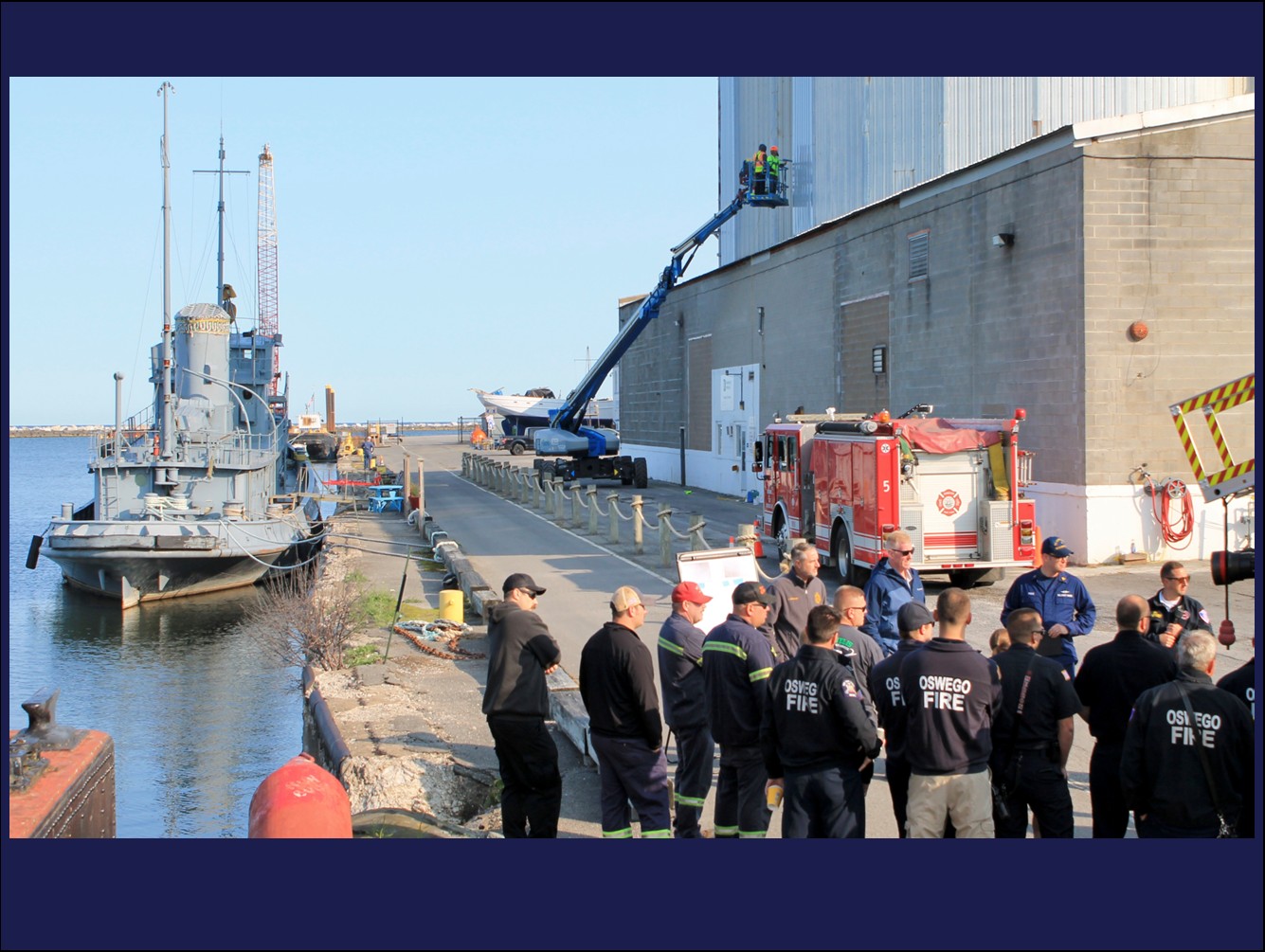 Port, US Coast Guard, Oswego Fire Dept., Maritime Museum Collaborate on Firefighting Exercises Aboard Historic LT-5 Tug