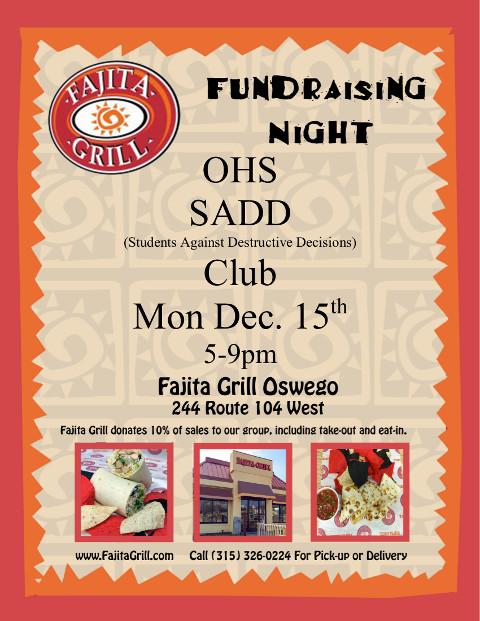 Fundraiser Oswego sadd