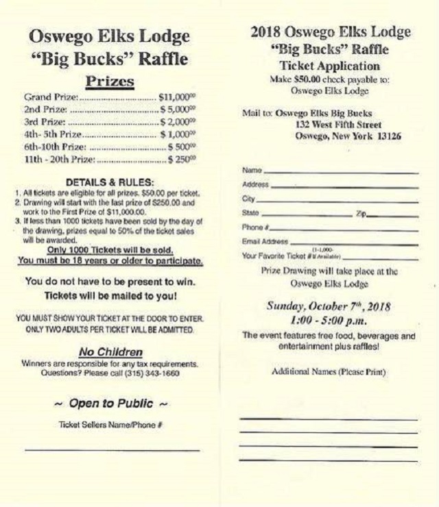 elks big bucks ticket