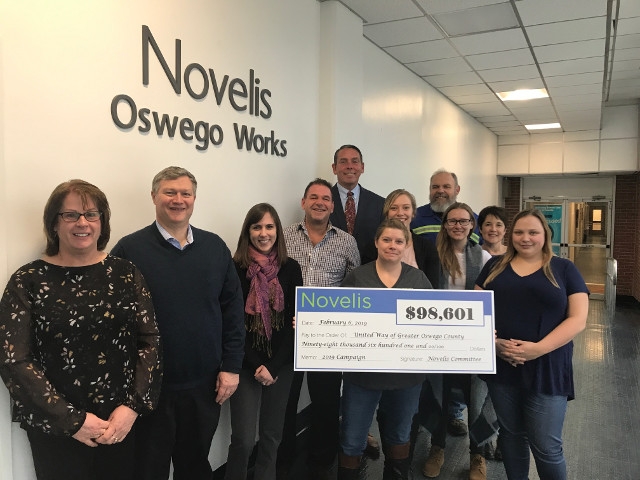 Novelis Contributes Nearly $100,000 to Annual United Way Campaign