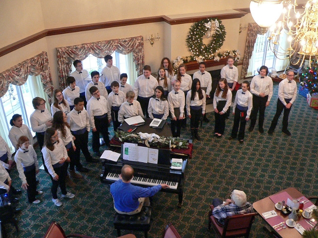 OMS Con Brio Singers Brighten the Season for Bishop’s Commons Residents
