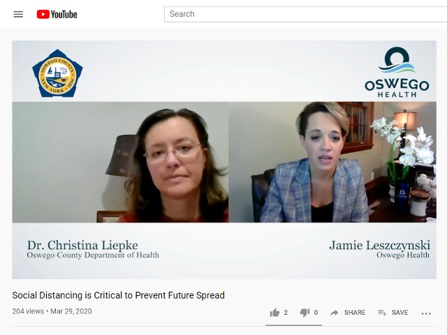 Health Officials Share Social Distancing Video on OH and Oswego County Social Media