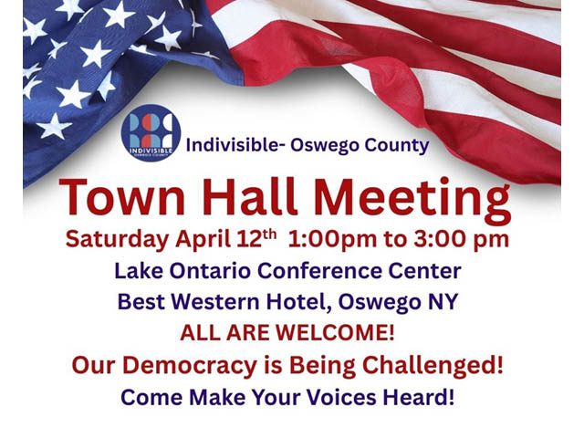 Indivisible - Oswego County Invites Rep. Claudia Tenney to Town Hall Meeting in Oswego
