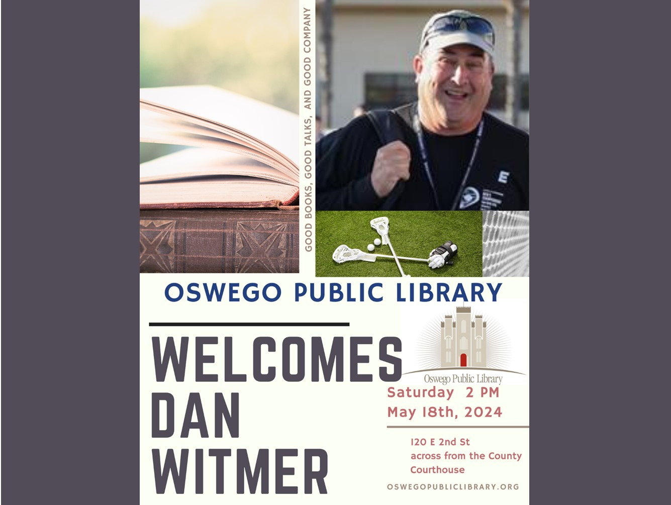 Author and Lacrosse Coach to Visit Library May 18