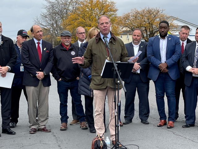 Assembly Minority Leader Will Barclay Speaks at Public Safety Rally in Auburn