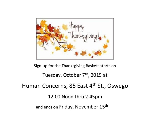 Thanksgiving Basket Applications From Human Concerns