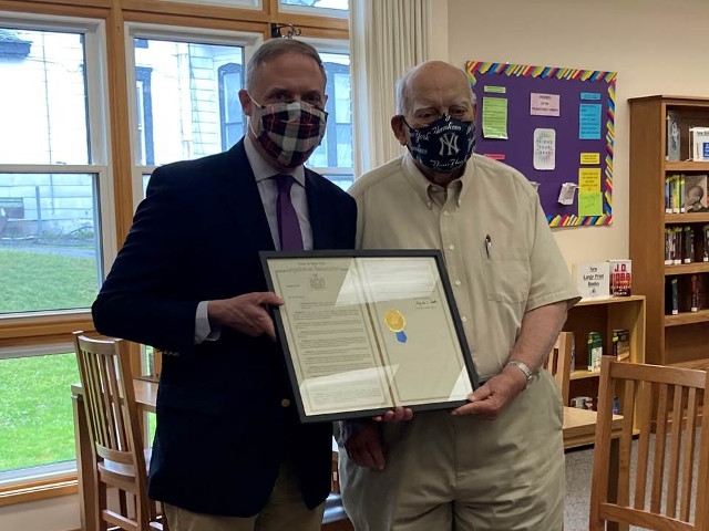 Barclay Presents Pulaski’s Warren Leib With Assembly Resolution