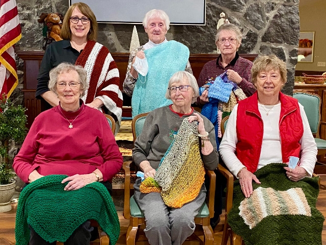 Springside Knitting Club Donates to Friends of Oswego County Hospice