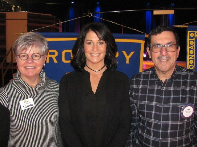 Linda Egean Presents to Oswego Rotary