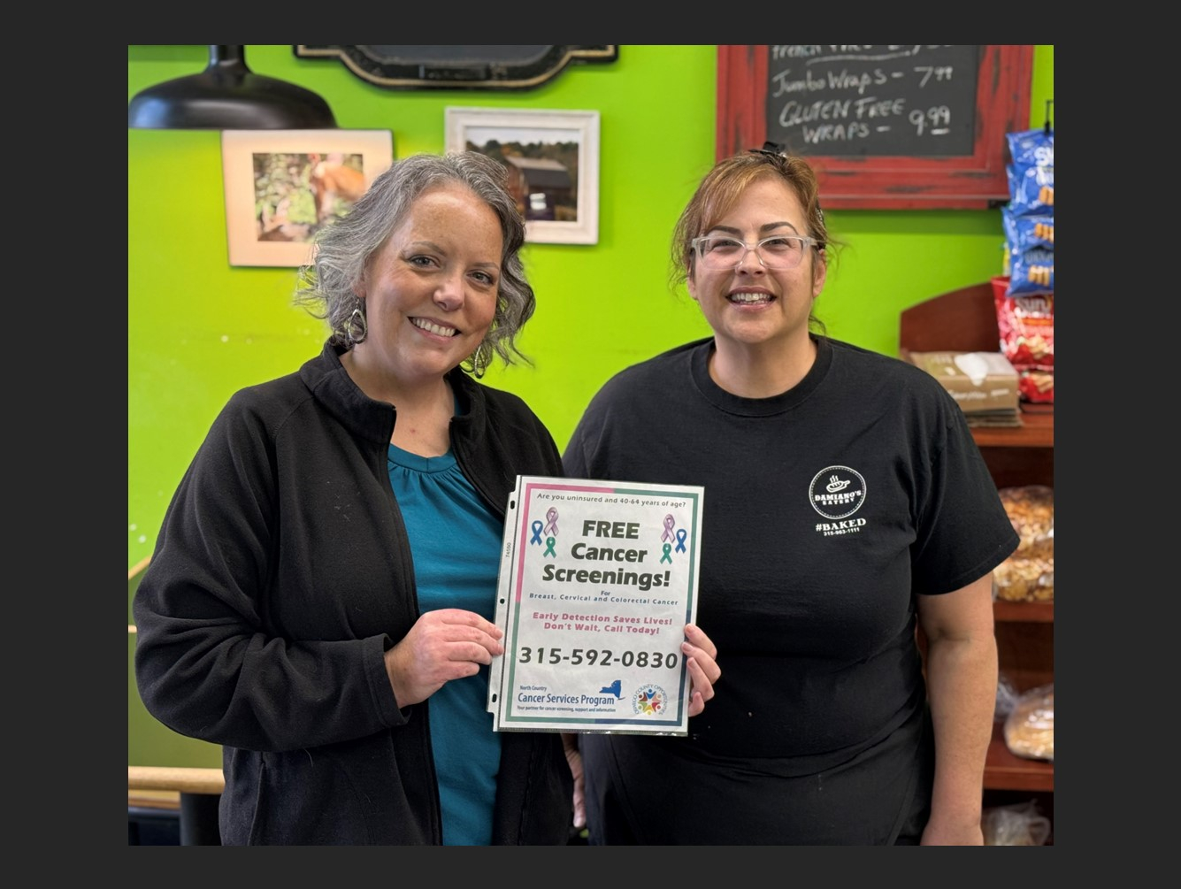 Damiano's Eatery Donates Bagels to Women's Cancer Screening Event