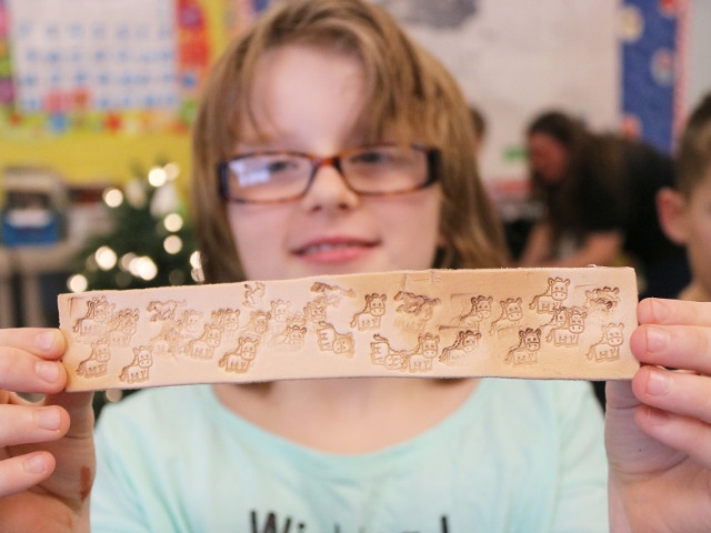 Leatherworking Activity Concludes Minetto 4th Grade Native American Lessons