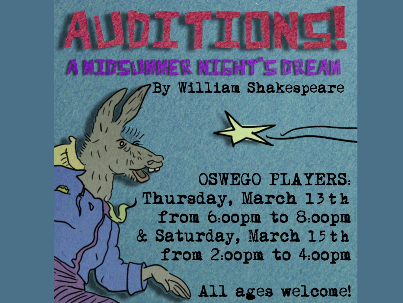Oswego Players to Hold Auditions for A Midsummer Night's Dream