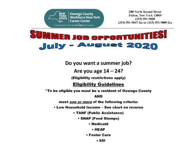 Oswego County’s Summer Youth Employment Program Launched