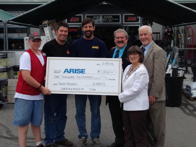 Raby’s Ace Home Center Supports ARISE 2016 Ramp Program