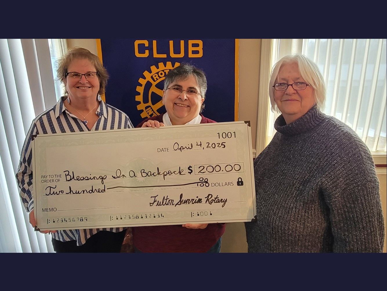 Fulton Sunrise Rotarians Hear About Changes at 'Blessings in a Backpack'