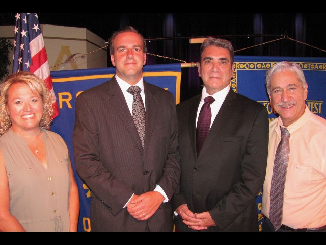 Michael Brown and Ross Belfiore Present to Oswego Rotary