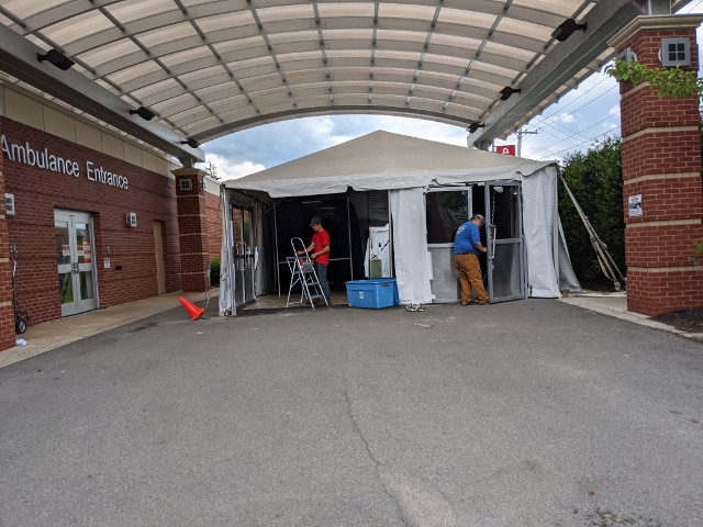 Oswego Health Dismantles Emergency Triage Tent