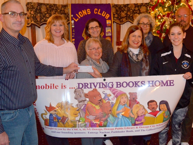 Oswego Bookmobile Receives Donation  from Oswego Lions Club