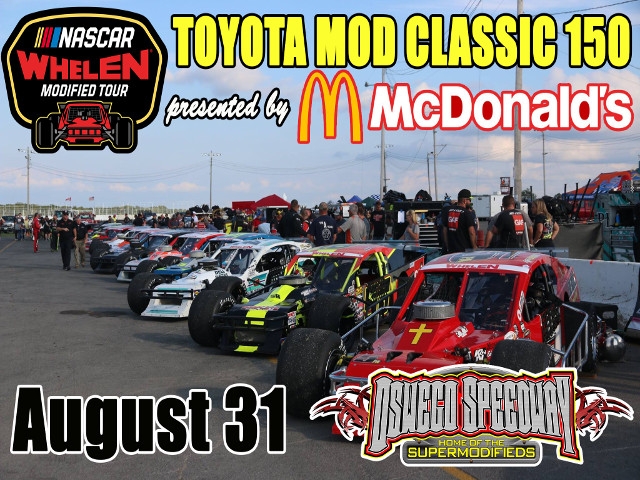 McDonald's Returns as Presenting Sponsor of NASCAR Whelen Modified Tour Toyota Mod Classic 150