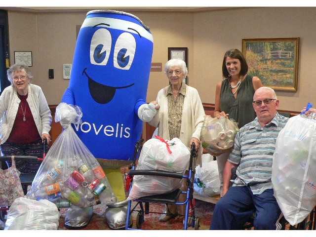 Novelis “Can Man” Visits St. Francis Commons and Helps with Recycling Project