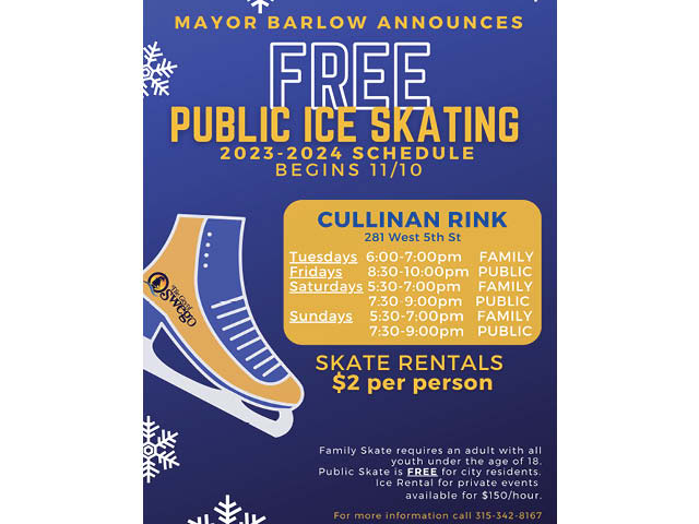 Mayor Barlow Announces Opening of 2023-24 Free Public Ice-Skating Season