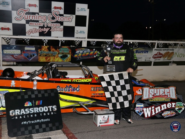 Greg O'Connor Outruns Oswego's Pathfinder Bank SBS Field for Third Career Victory