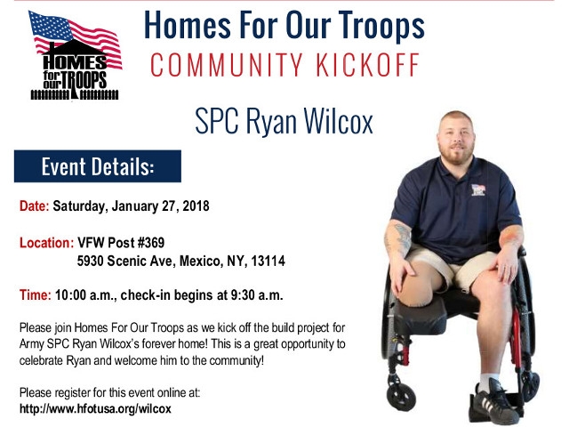 'Homes for Our Troops' Kick-Off for Local Home-Building Event Jan 27