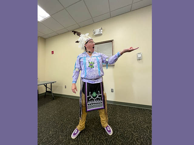 Haudenosaunee Master Storyteller Perry Ground Wows Crowd at Oswego Public Library