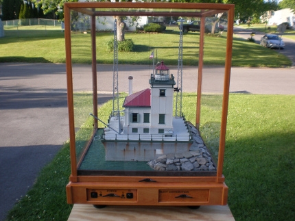 Intricate, detailed Oswego Lighthouse model on display at I Heart Oswego