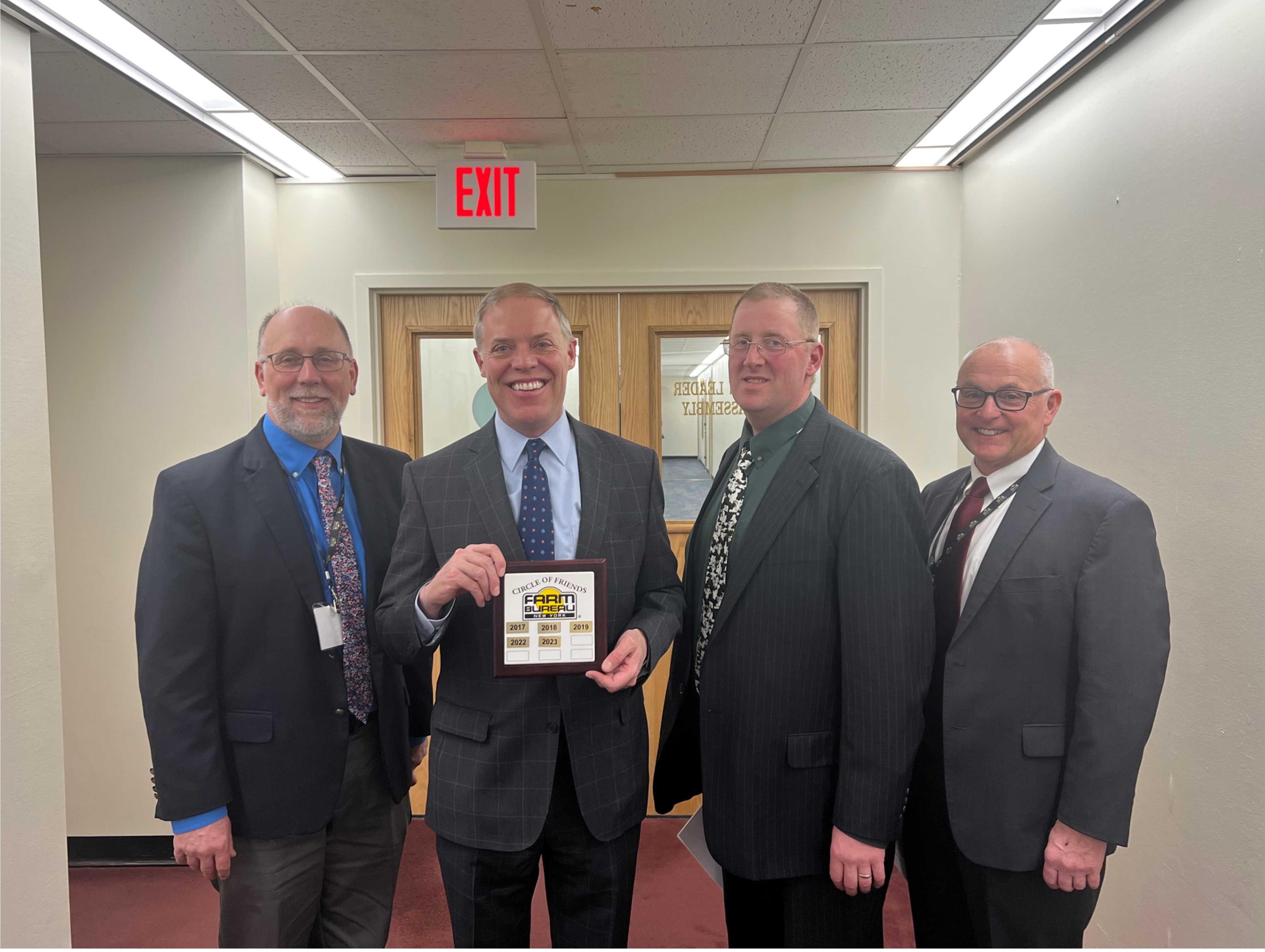 New York Farm Bureau Presents Assembly Minority Leader Will Barclay Circle of Friends Award