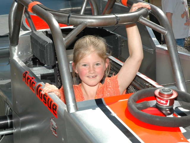 Local Driver Aric Iosue Visits Library’s Summer Reading Club