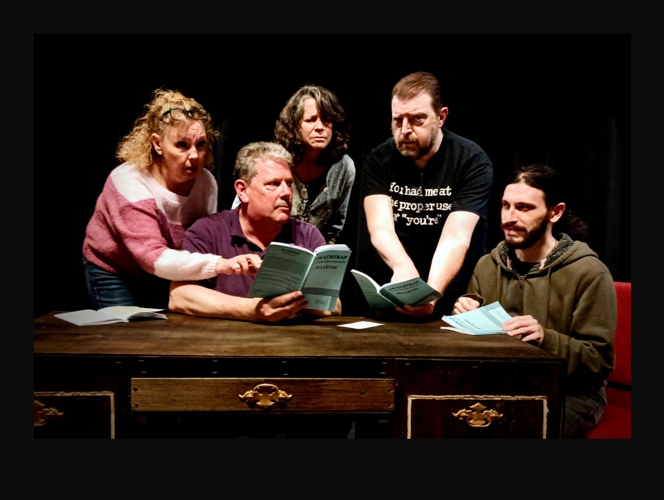 Oswego Players Prepare to Set a "Deathtrap"