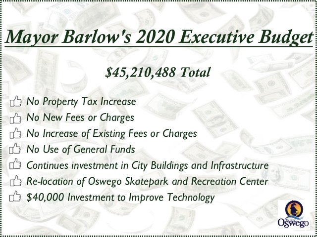 Mayor Barlow Proposes 2020 City of Oswego Operating Budget With No Tax Increase