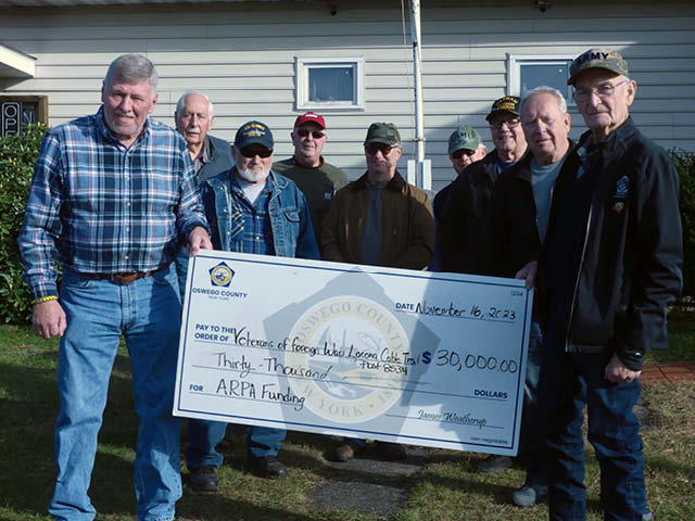 Oswego County Awards $30K to Veterans of Foreign Wars Lacona Cable Trail, Lacona, New York